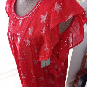 Star-Spangled Silver & NEW w/TAGS! Cat & Jack Tunic/Dress, Sz14-16